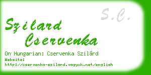 szilard cservenka business card
